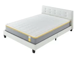 Ensemble Matelas + Lit Avec Tête De Lit 140x190 Cm, Ypsilon Ferme 28cm D’épaisseur -Magasin de lits ensemble matelas sommier 9189173