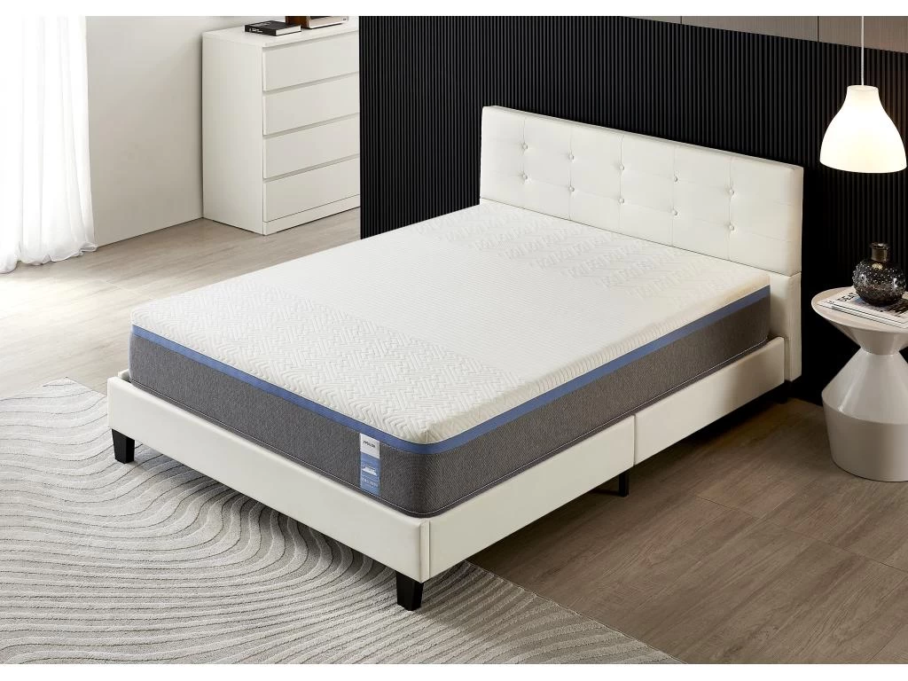 Ensemble Matelas + Lit Avec Tête De Lit 140x190 Cm, Ypsilon Souple 28cm D’épaisseur 1 Ensemble Matelas + Lit Avec Tête De Lit 140x190 Cm, Ypsilon Souple 28cm D’épaisseur