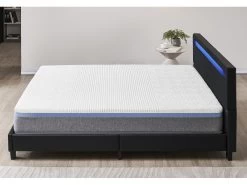 Ensemble Matelas Mousse + Lit Avec Tête De Lit 140x190cm Epaisseur 28cm Souple Accueil Latex Naturel -Magasin de lits ensemble matelas sommier 9190307