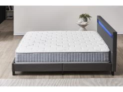 Ensemble Matelas Ressorts Ensachés + Lit Avec Tête De Lit 140x200cm-Epaisseur 25cm Accueil Mémoire -Magasin de lits ensemble matelas sommier 9190469