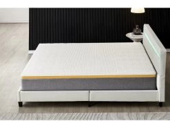 Ensemble Matelas Mousse + Lit Avec Tête De Lit 140x190cm Epaisseur 28cm Ferme Accueil Latex Naturel -Magasin de lits ensemble matelas sommier 9190759