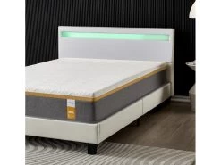 Ensemble Matelas Mousse + Lit Avec Tête De Lit 140x190cm Epaisseur 28cm Ferme Accueil Latex Naturel -Magasin de lits ensemble matelas sommier 9190761