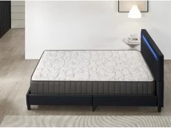 Ensemble Matelas Mousse + Lit Avec Tête De Lit 160x200cm-16cm D’épaisseur Accueil Mémoire De Forme -Magasin de lits ensemble matelas sommier 9190891