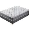 Ensemble Matelas Ressorts + Sommier 180x200cm, Essem 25cm D’épaisseur Et Sommier Tissu Gris