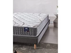 Ensemble Matelas Ressorts + Sommier 180x200cm, Essem 25cm D’épaisseur Et Sommier Tissu Gris -Magasin de lits ensemble matelas sommier 9257767