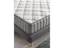 Ensemble Matelas Latex + Sommier Tissu 180x200 Cm, Sirius 16cm D’épaisseur Et Sommier Tissu Gris -Magasin de lits ensemble matelas sommier 9257777