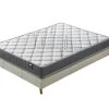 Ensemble Matelas Ressorts + Sommier 180x200cm, Eliha 20cm D’épaisseur Et Sommier Tissu Blanc