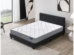 Ensemble Matelas + Lit Avec TĂȘte De Lit 120x190 Cm, Sirius 16cm DâĂ©paisseur Latex Naturel