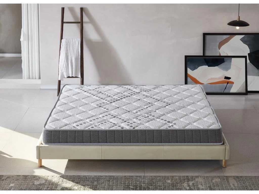 Ensemble Matelas Ressorts + Sommier 160x200cm, Eliha 20cm D’épaisseur Et Sommier Tissu Blanc 4 Ensemble Matelas Ressorts + Sommier 160x200cm, Eliha 20cm D’épaisseur Et Sommier Tissu Blanc – Image 4