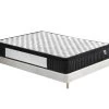 Ensemble Matelas Ressorts + Sommier 140x200cm, Elekctra 30cm D’épaisseur Et Sommier Tissu Blanc