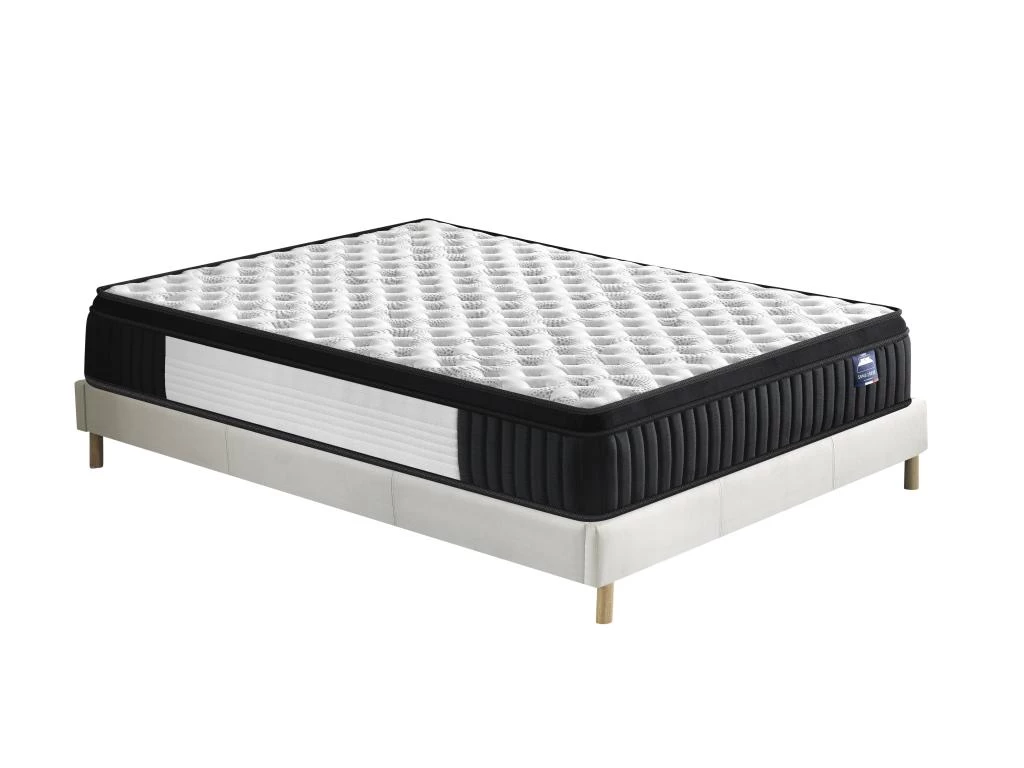 Ensemble Matelas Ressorts + Sommier 140x200cm, Elekctra 30cm D’épaisseur Et Sommier Tissu Blanc 1 Ensemble Matelas Ressorts + Sommier 140x200cm, Elekctra 30cm D’épaisseur Et Sommier Tissu Blanc