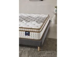 Ensemble Matelas Ressorts + Sommier 160x200cm, Errakis 28cm D’épaisseur Et Sommier Tissu Gris -Magasin de lits ensemble matelas sommier 9258637