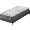 Ensemble Matelas Ressorts + Sommier 90x190cm, Eliha 20cm D’épaisseur Et Sommier Tissu Gris