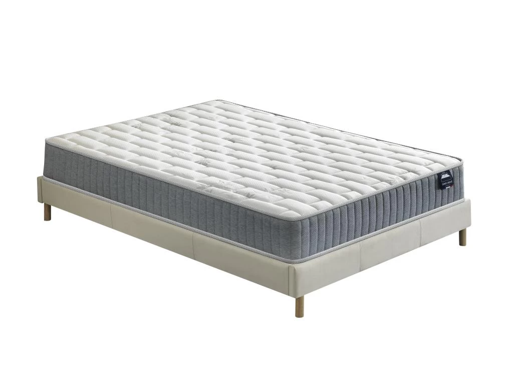 Ensemble Matelas Ressorts + Sommier 180x200cm, Galice 25cm D’épaisseur Et Sommier Tissu Blanc 1 Ensemble Matelas Ressorts + Sommier 180x200cm, Galice 25cm D’épaisseur Et Sommier Tissu Blanc