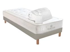 NUIT DE COTON | Pack Prêt à Dormir PRELUDE 2.0 90x200 Cm | Matelas Latex + Sommier + Accessoires | Mi-ferme