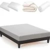 BELLECOUR LITERIE | Pack Prêt à Dormir INSPIRATION 160x200 Cm | Matelas Mémoire De Forme + Sommier + Accessoires