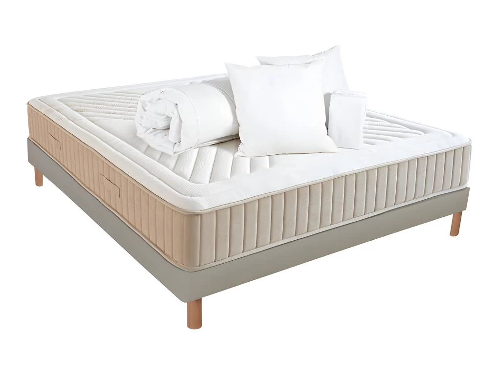 NUIT DE COTON | Pack Prêt à Dormir SYMPHONIE 2.0 160x200 Cm | Matelas Mémoire De Forme + Sommier + Accessoires | Ferme 1 NUIT DE COTON | Pack Prêt à Dormir SYMPHONIE 2.0 160x200 Cm | Matelas Mémoire De Forme + Sommier + Accessoires | Ferme