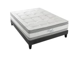 HYPSOM | Ensemble ROYAL 5* 160x200 Cm | Matelas Mémoire De Forme + Sommier Bois | Mi-ferme