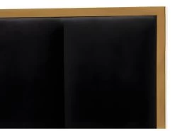 Lit 160 X 200 Cm Avec Tête De Lit Coutures Verticales - Velours - Noir Et Doré - CLARISSE -Magasin de lits fauteuil de bureau 424533