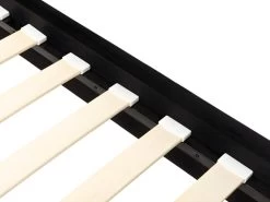 Lit 160 X 200 Cm Avec Tête De Lit Coutures Verticales - Velours - Noir Et Doré - CLARISSE -Magasin de lits fauteuil de bureau 424539