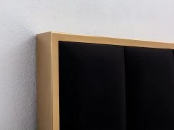 Lit 160 X 200 Cm Avec Tête De Lit Coutures Verticales - Velours - Noir Et Doré - CLARISSE -Magasin de lits fauteuil de bureau 424549