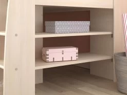 Lit Combiné APOLINE - Avec Bureau Et Rangements - 90 X 200 Cm - Coloris : Chêne -Magasin de lits lit enfant 367815