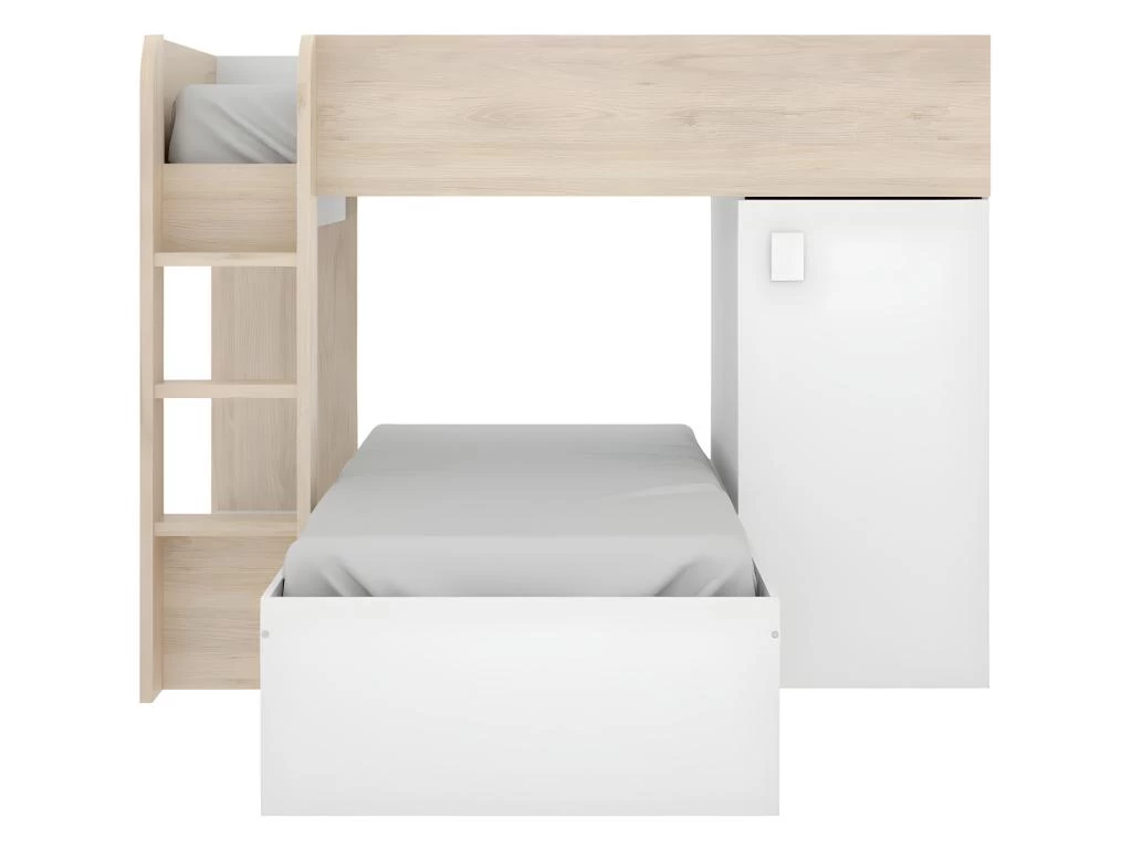 Lits Superposés Réversibles RICARDO - 2 X 90 X 190 Cm - Rangements Intégrés - Chêne Et Blanc + Matelas 12 Lits Superposés Réversibles RICARDO - 2 X 90 X 190 Cm - Rangements Intégrés - Chêne Et Blanc + Matelas – Image 12