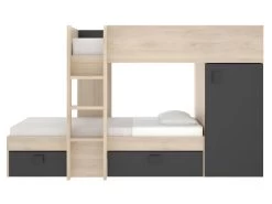 Lits Superposés Réversibles RICARDO - 2 X 90 X 190 Cm - Rangements Intégrés - Chêne Et Anthracite 25 Lits Superposés Réversibles RICARDO - 2 X 90 X 190 Cm - Rangements Intégrés - Chêne Et Anthracite -Magasin de lits lit enfant 414043