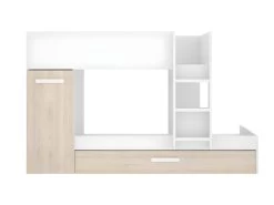 Lits Superposés Avec Tiroir Lit Gigogne Et Rangements 3 X 90 X 190 Cm - Blanc Et Naturel + Matelas - ANTHONY 15 Lits Superposés Avec Tiroir Lit Gigogne Et Rangements 3 X 90 X 190 Cm - Blanc Et Naturel + Matelas - ANTHONY -Magasin de lits lit enfant 419081