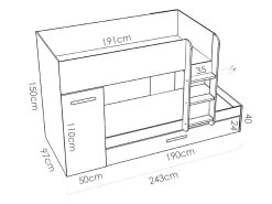 Lits Superposés Avec Tiroir Lit Gigogne Et Rangements 3 X 90 X 190 Cm - Blanc Et Naturel + Matelas - ANTHONY 20 Lits Superposés Avec Tiroir Lit Gigogne Et Rangements 3 X 90 X 190 Cm - Blanc Et Naturel + Matelas - ANTHONY -Magasin de lits lit enfant 419095