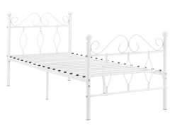 Cadre De Lit Simple Apolda En Métal 90 X 200 Cm Blanc Mat [en.casa] -Magasin de lits lit 10049605