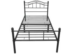 Cadre De Lit Standard Florenz En Métal 90 X 200 Cm Noir [en.casa] -Magasin de lits lit 10050337