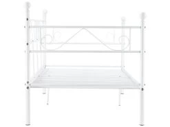 Divan En Acier Canapé Lit Simple En Métal 209 X 96,5 X 100 Cm Blanc [en.casa] -Magasin de lits lit 10050627