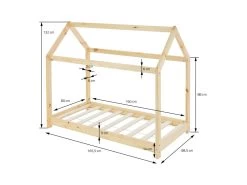 Lit D'enfant En Bois De Pin Massif Naturel 160x80 Cm Structure Maison Lit ML-DESIGN 9 Lit D'enfant En Bois De Pin Massif Naturel 160x80 Cm Structure Maison Lit ML-DESIGN -Magasin de lits lit 10060937