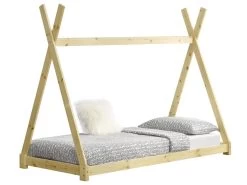 Lit De Tipi Pour Enfant Onejda Bois Naturel 200 X 90 Cm [en.casa]