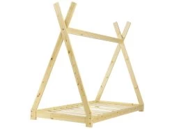 Lit De Tipi Pour Enfant Onejda Bois Naturel 200 X 90 Cm [en.casa] -Magasin de lits lit 10060997