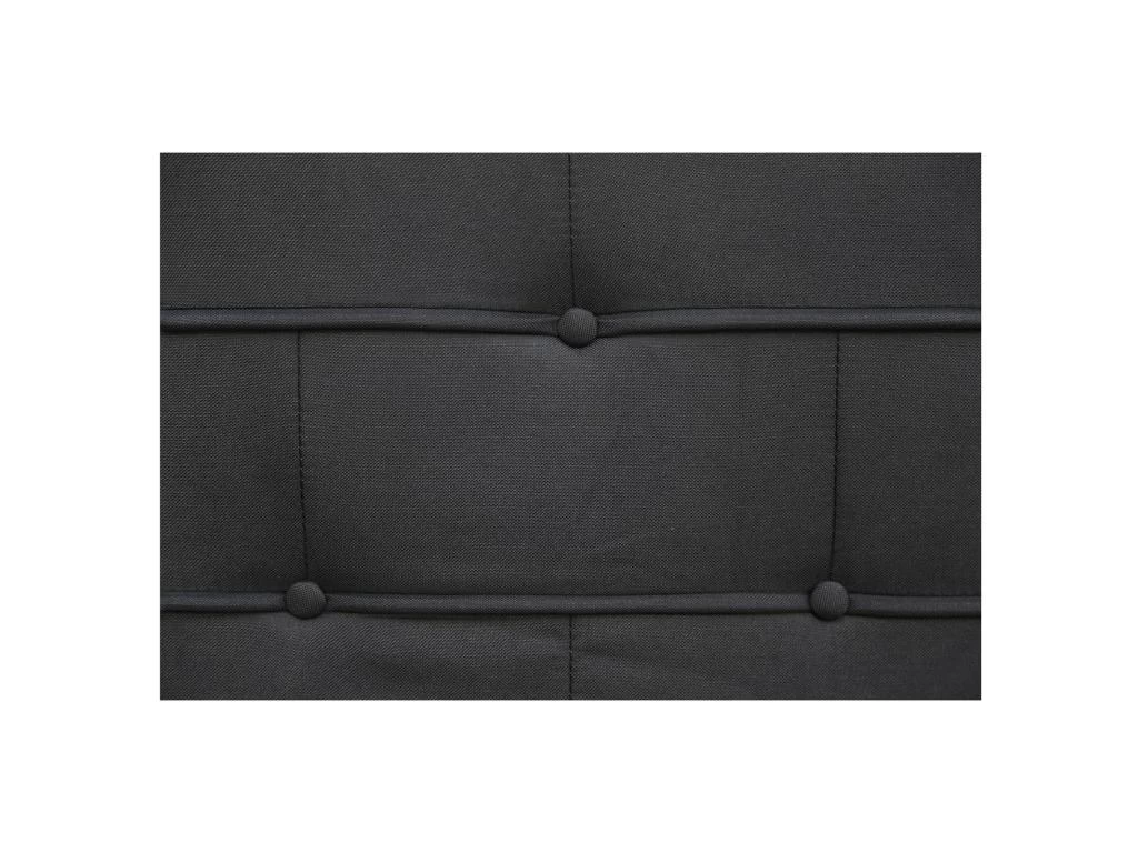 Lit Simple Pour Adulte NIZZA 120x190 Cm 1 Place Et Demi / 1 Personne, Avec Sommier Et Pieds En Métal Chromé, Tissu Capitonné Noir 4 Lit Simple Pour Adulte NIZZA 120x190 Cm 1 Place Et Demi / 1 Personne, Avec Sommier Et Pieds En Métal Chromé, Tissu Capitonné Noir – Image 4