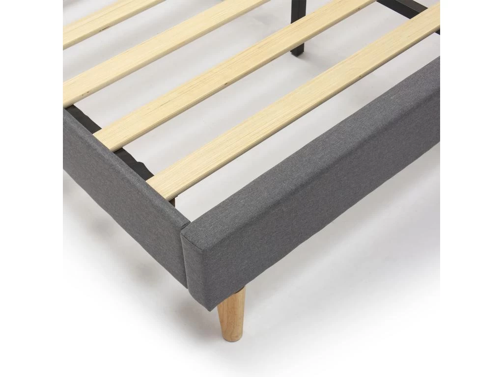Cadre De Lit Plateforme Sorni Capitonné 30 Cm, 150x190 Cm, Gris Foncé 4 Cadre De Lit Plateforme Sorni Capitonné 30 Cm, 150x190 Cm, Gris Foncé – Image 4