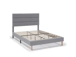 Cadre De Lit Plateforme Aroma Capitonné 30 Cm, 90x190 Cm, Gris Clair