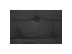 Lit Double Pour Adulte NIZZA 140x190 Cm 2 Places / 2 Personnes, Avec Sommier Et Pieds En Métal Chromé, Tissu Capitonné Noir -Magasin de lits lit 10584209