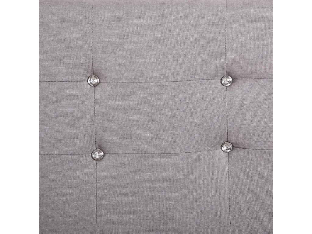 Lit Double Pour Adulte JOSY Avec Sommier 140x190 Cm 2 Places / 2 Personnes, Tête Et Pied De Lit Capitonnés Avec Strass En Tissu Gris 4 Lit Double Pour Adulte JOSY Avec Sommier 140x190 Cm 2 Places / 2 Personnes, Tête Et Pied De Lit Capitonnés Avec Strass En Tissu Gris – Image 4