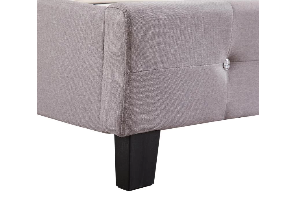 Lit Double Pour Adulte JOSY Avec Sommier 140x190 Cm 2 Places / 2 Personnes, Tête Et Pied De Lit Capitonnés Avec Strass En Tissu Gris 5 Lit Double Pour Adulte JOSY Avec Sommier 140x190 Cm 2 Places / 2 Personnes, Tête Et Pied De Lit Capitonnés Avec Strass En Tissu Gris – Image 5