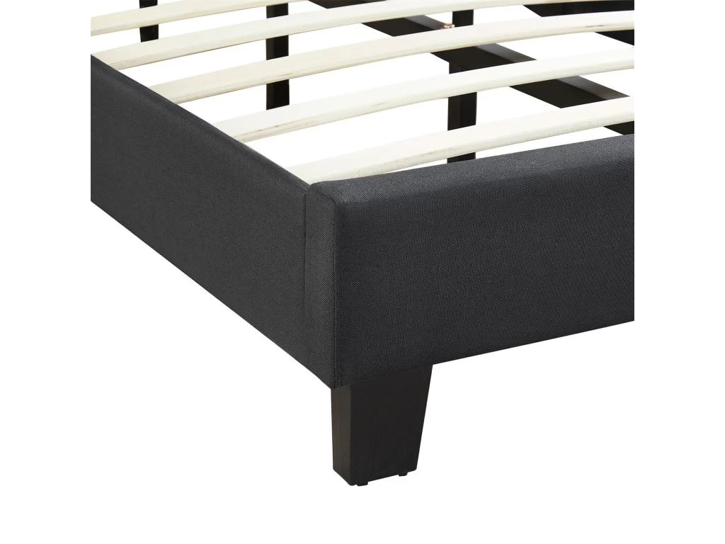 Lit LED Simple 90x190 Cm Avec Sommier, Tête De Lit Réglable En Hauteur, En Tissu Noir, AUSTIN 5 Lit LED Simple 90x190 Cm Avec Sommier, Tête De Lit Réglable En Hauteur, En Tissu Noir, AUSTIN – Image 5