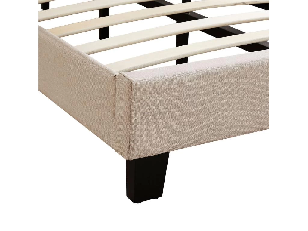 Lit LED Simple 90x190 Cm Avec Sommier, Tête De Lit Réglable En Hauteur, En Tissu Beige, AUSTIN 5 Lit LED Simple 90x190 Cm Avec Sommier, Tête De Lit Réglable En Hauteur, En Tissu Beige, AUSTIN – Image 5