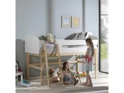 BODHI WHITE - Lit Surélevé 90x200cm H.120cm Blanc Et Bois 6 BODHI WHITE - Lit Surélevé 90x200cm H.120cm Blanc Et Bois -Magasin de lits lit 10671409