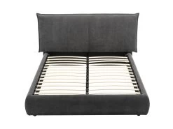 Lit 160 X 200 Cm - Velours Côtelé - Anthracite - SONETRI -Magasin de lits lit 10764117