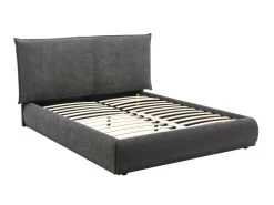 Lit 160 X 200 Cm - Velours Côtelé - Anthracite - SONETRI -Magasin de lits lit 10764119