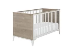 Lit à Barreaux Chêne Blond/Blanc - DROPA