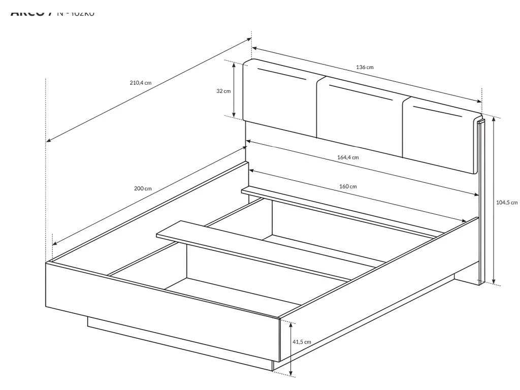 Lit Avec Chevets 160 X 200 Cm - Avec LEDs - Blanc Et Naturel + Sommier - MURARI 7 Lit Avec Chevets 160 X 200 Cm - Avec LEDs - Blanc Et Naturel + Sommier - MURARI – Image 7