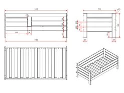 Lit 70x140 Sommier Inclus Ted - Gris 7 Lit 70x140 Sommier Inclus Ted - Gris -Magasin de lits lit 11158673